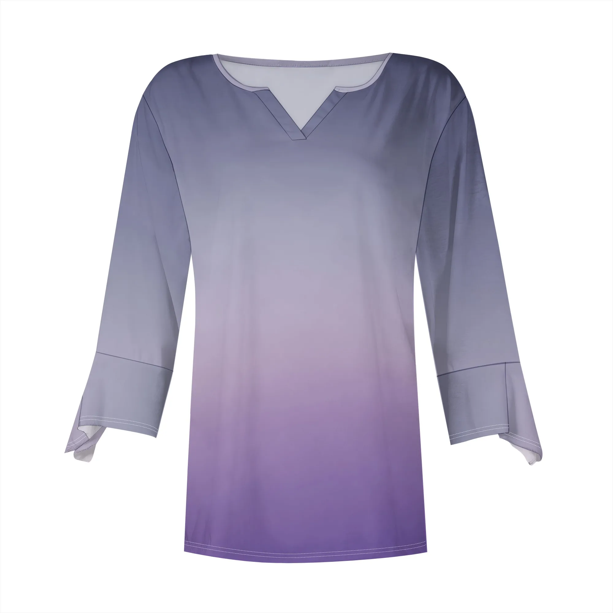 3/4 แขนเสื้อสําหรับผู้หญิงอินเทรนด์ 2025 น่ารัก Boho Floral Tunic เสื้อฤดูร้อน Dressy Casual Bell Sleeve V คอฤดูใบไม้ร่วงเสื้อ