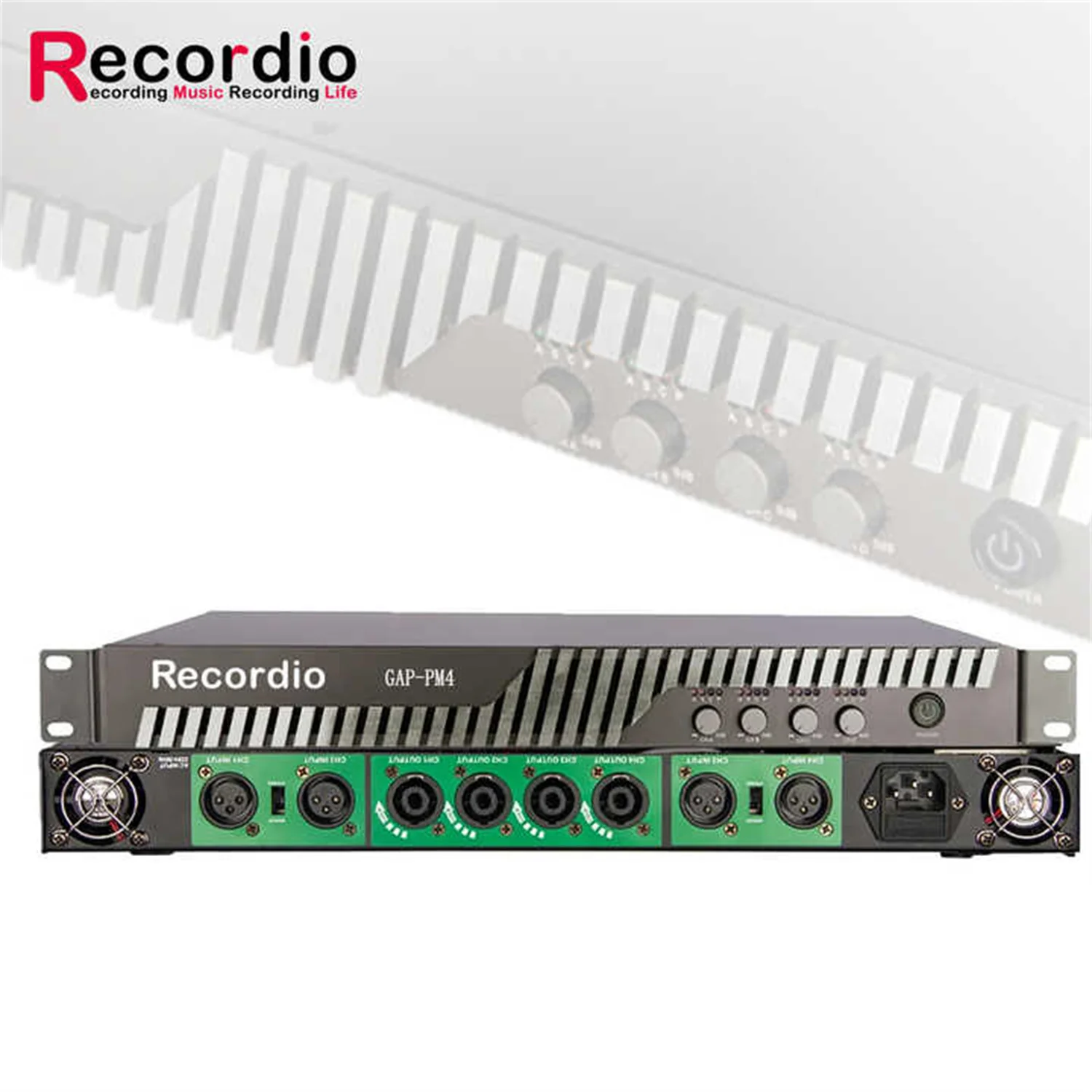 GAP-PM4 Recordio ODM/OEM 4 Channel Quality Professional Mixer Amplifiers 600W*4 Digital Amplifiers Use for DJ stage