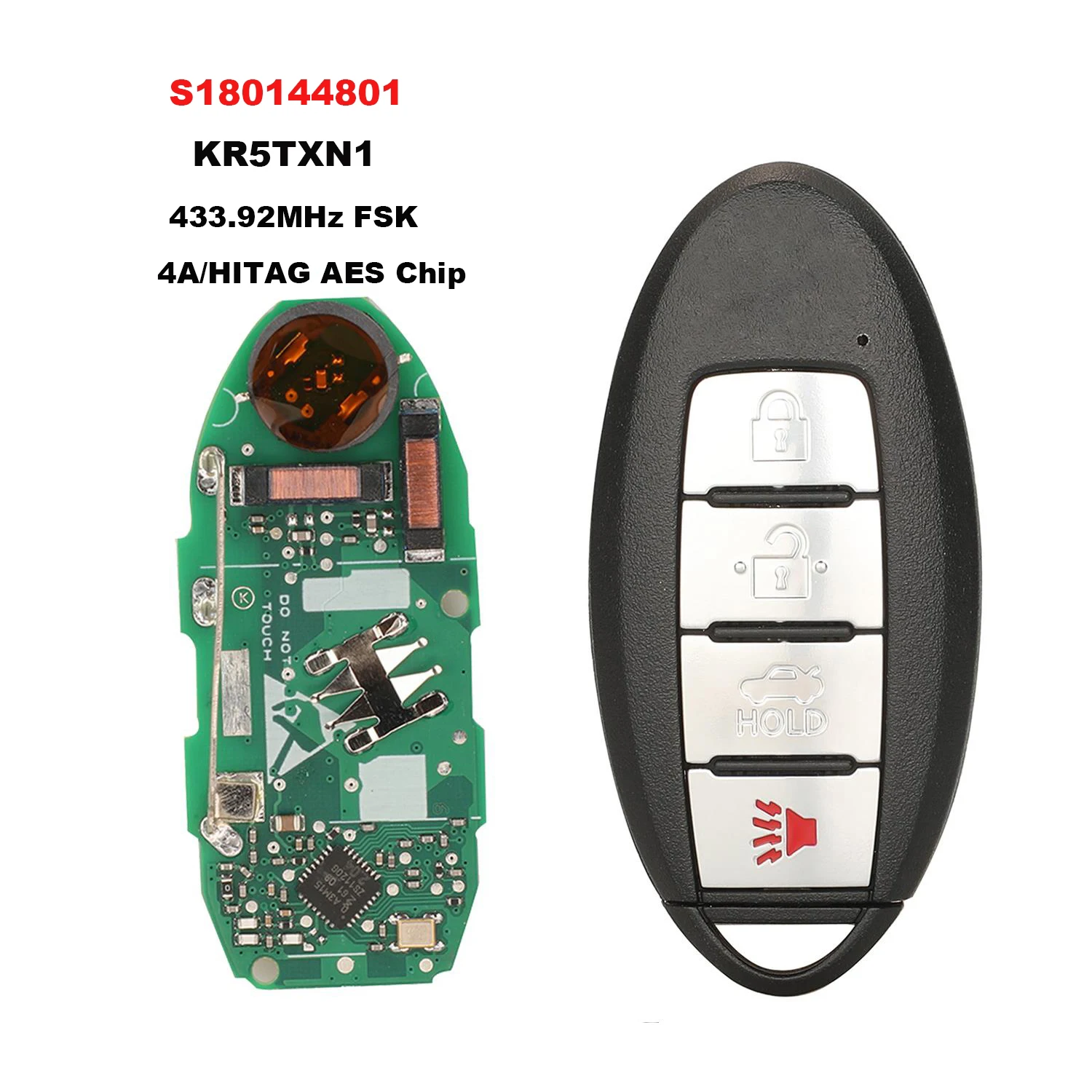 

Новый дистанционный ключ для автомобиля Jingyuqin S180144801 KR5TXN1 для Nissan Altima Versa 2019-2020, 433,92 МГц, чип 4A, FSK, сигнализация, смарт-ключ с лезвием