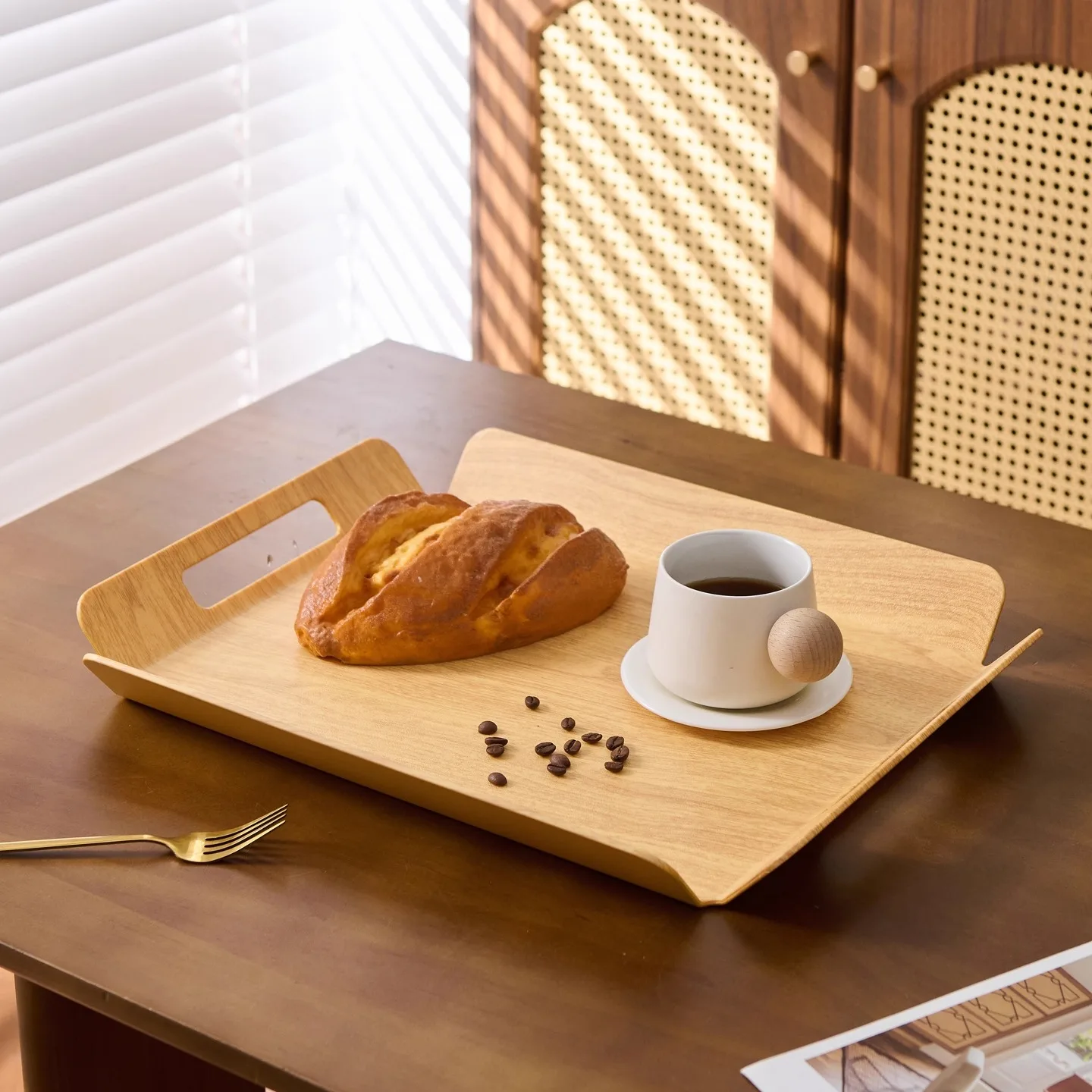 خمر الجوز الخشب الحبوب صينية مستطيلة اضافية كبيرة تخدم صينية المنظم كأس كوستر عدم الانزلاق جديد النمط الصيني صينية شاي