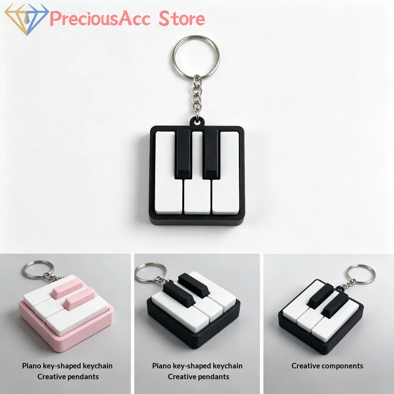 1PCS Mini Piano Keyboard Fidget Keychain 3D Printed Clicker Sensory Toy Desk Ornament Souvenir Gift for Office Decor