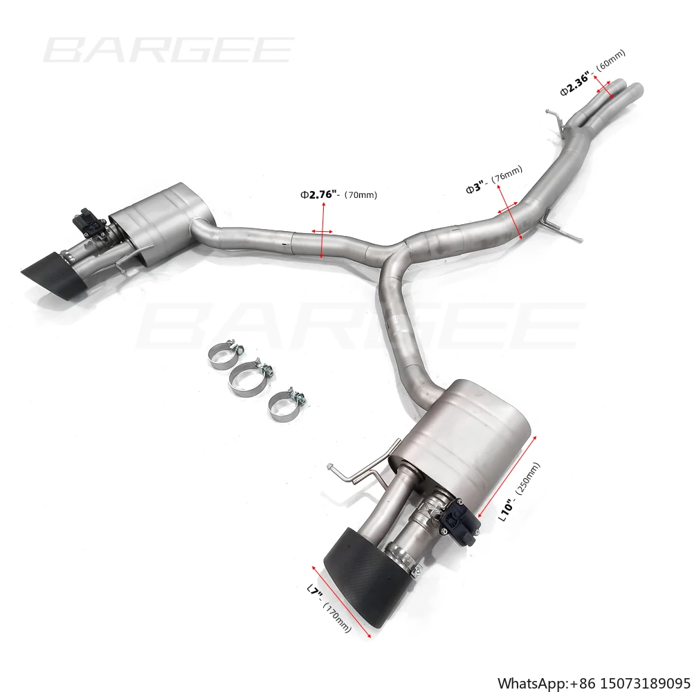 

Bargee Valvetronic Titanium EXHAUST CATBACK for 2018~2019 RS5 F5 RS4 8W B9 2.9T TFSI Titanium Muffler Exhaust Pipes