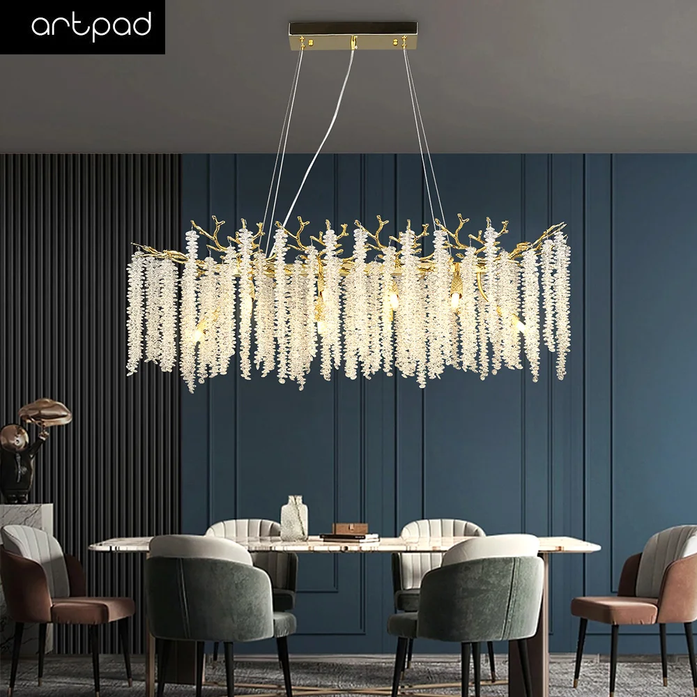 

Artpad Chandelier Crystal Pendant Lights Island Kitchen Lighting Living Room Decoration Tree Branch Chandeliers Light Fixture