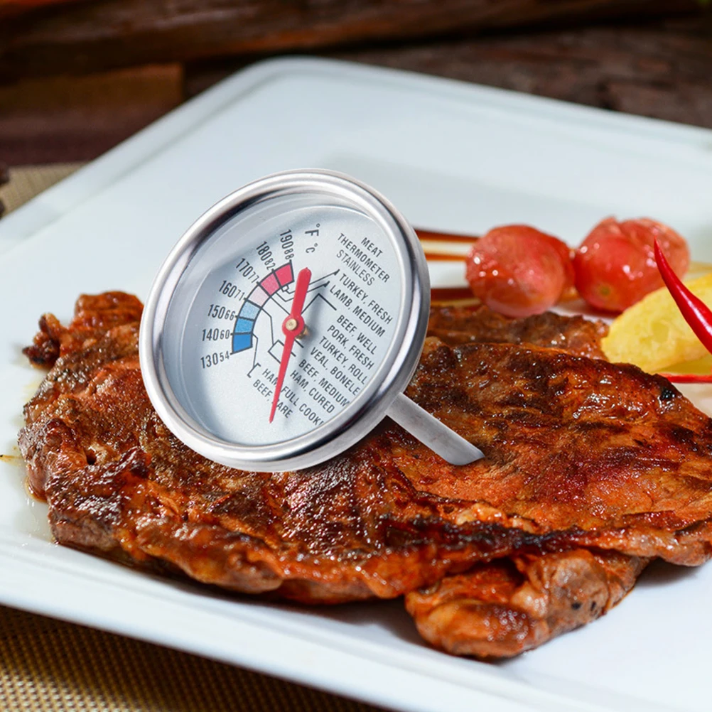 

Barbecue Probe Steak Thermometer Grill Meat Silver Stainless Steel Thermometers