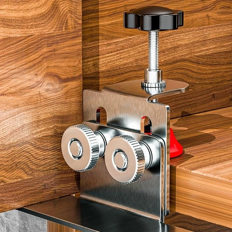 Y1AD Woodworking Cabinet Door Jig Mounting Support Clamp Stainless Steel Tool for Precise Installation of Various Door Types