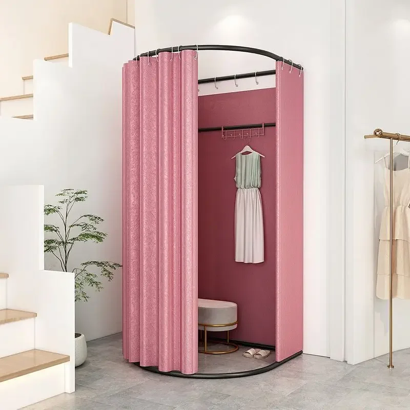 Clothing stores, shopping malls, mobile fitting rooms, door curtains, changing rooms, display racks, convenient floor-to-ceiling