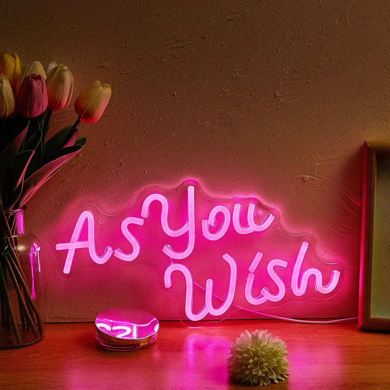

Chi-buy LED Neon As You Wish Неоновые вывески с питанием от USB Ночной светильник 3D Настенное искусство Спальня Декор комнаты Лампы Знаки Подарок на день рождения