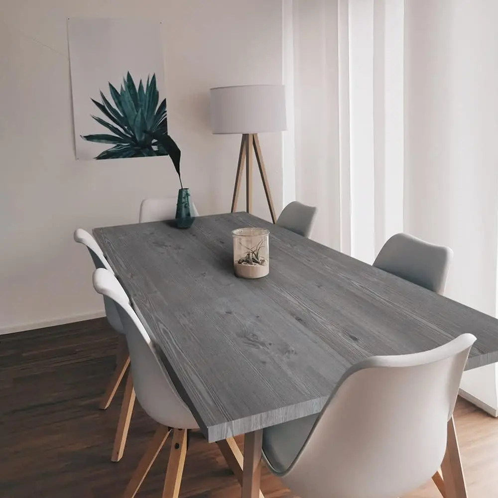 Scandinavian Grey Wood Peel and Stick Contact Paper Waterproof Self Adhesive Wallpaper for Cabinet Desk Nordic Home Decor