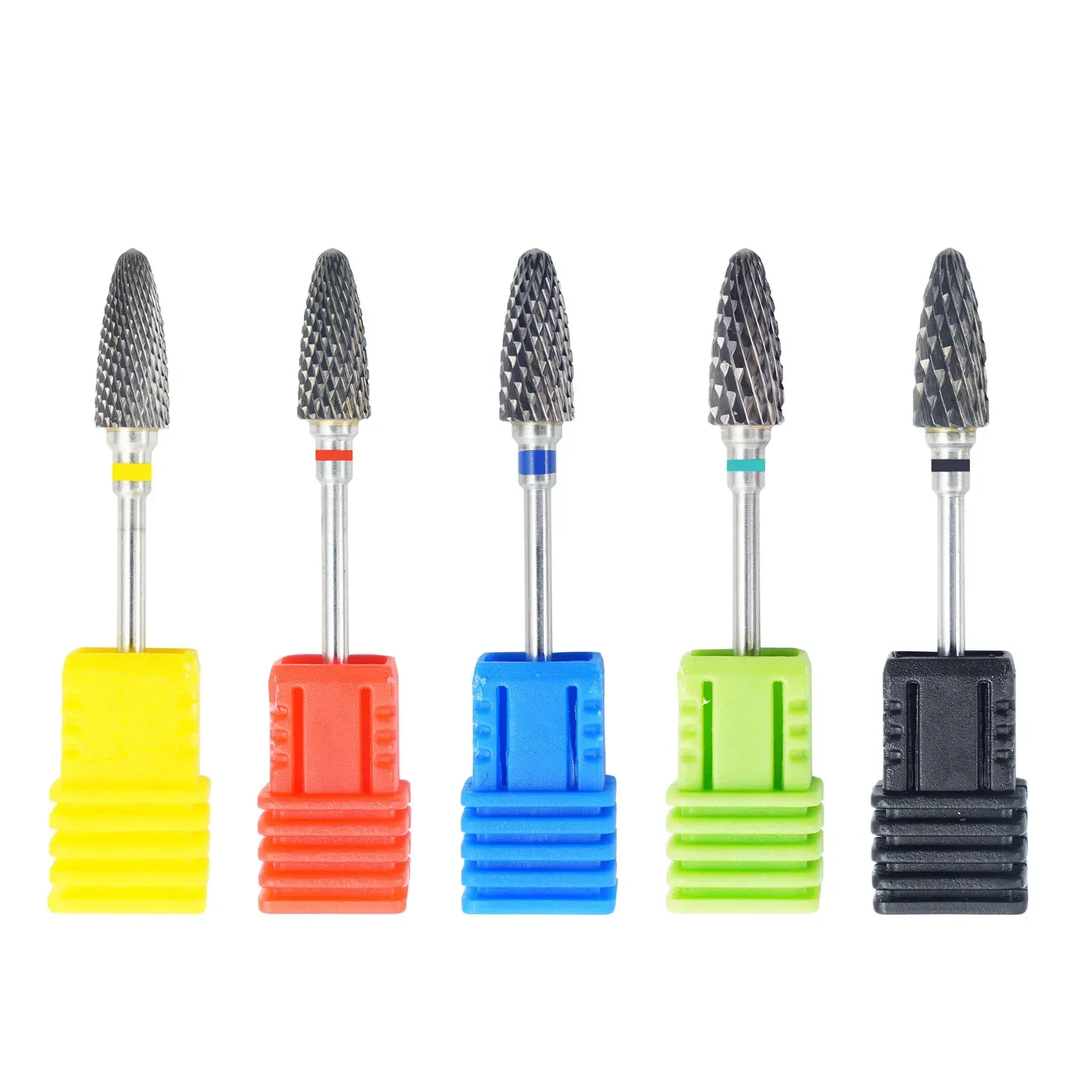 5Pcs Dental Carbide Burs Handpiece 2.35MM Shank Strawberry Lab Laboratory Drill Tungsten Steel Cutters Nail Manicure File