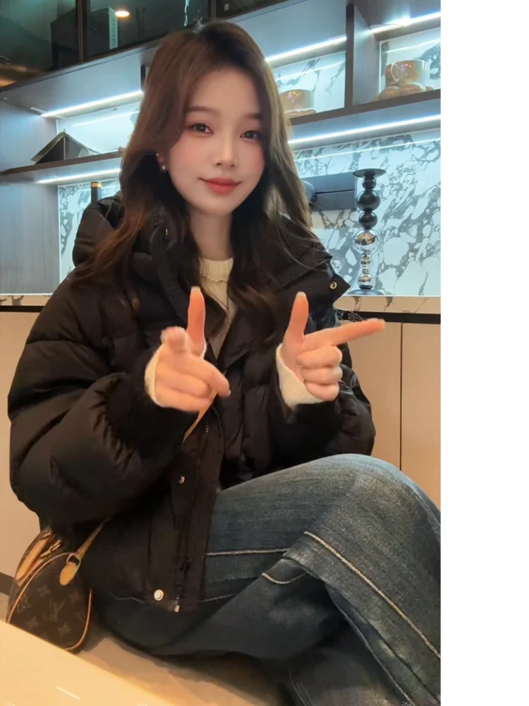 

Зимняя утепленная короткая пуховая куртка Xuanxuanchen с капюшоном, 90% пуха, теплая повседневная женская пуховая куртка, белая, с наполнителем из перьев