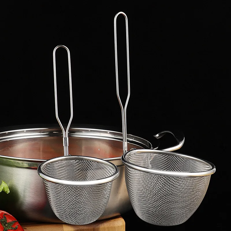 

Multifunction 304 Stainless Steel Colander Long Handle Strainer Sieve Juice Egg Fine Mesh Filter Fry Basket Baking Cooking Tool