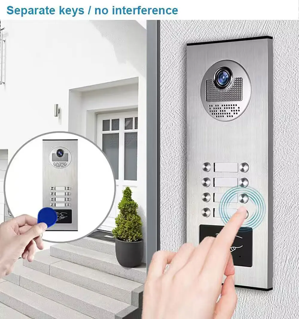 New 9 inch 8/10/12 Apartment/Family Video Door Phone Intercom System RFID Camera Doorbell Night Vision Camera Apartment /Homes