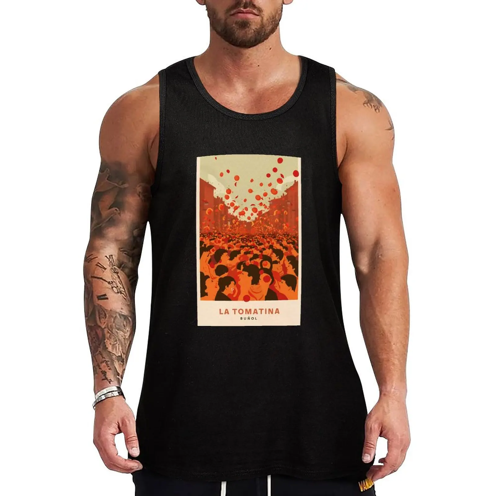 Festival de la Tomatina - Bunol - Valencia - España: Tormenta de Tomates: Dentro del Caos de la Tomatina - Camiseta sin Mangas