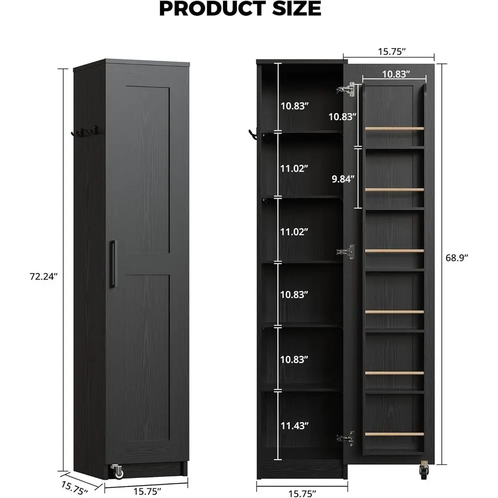 Narrow Kitchen Pantry Cabinet, 72