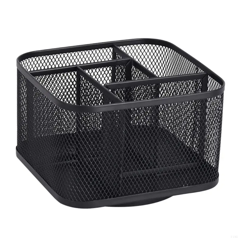 

Поворотный на 360 градусов металлический настольный поднос с 5-секционным вращающимся подносом для офисных принадлежностей, и