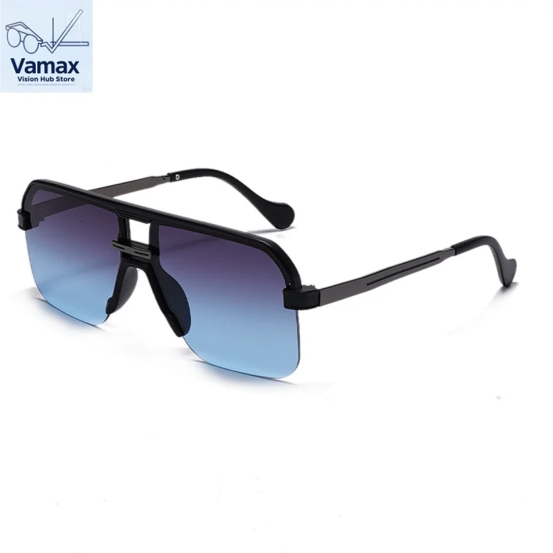 

VAMAX Retro Semi-Rimmed Tortoiseshell Gradient Sunglasses UV Protection Unisex Vintage Style