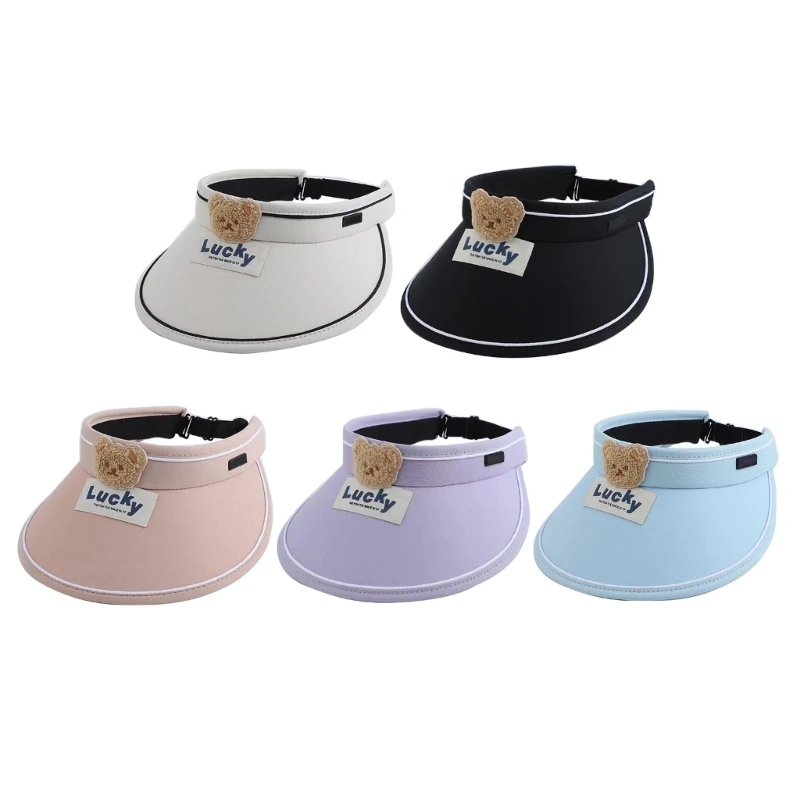 

2024 летняя детская шапка для мальчиков и девочек, уличные пляжные кепки с милым медведем, дорожная шляпа от солнца, детская с и