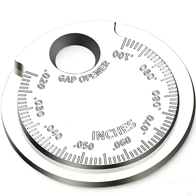Coin- Type 0.6-2.4mm 0.02-0.10 Inch Spark Plug Gap Gauge Measurement Tool Range Spark Plug Gage Caliber Measuring Tool