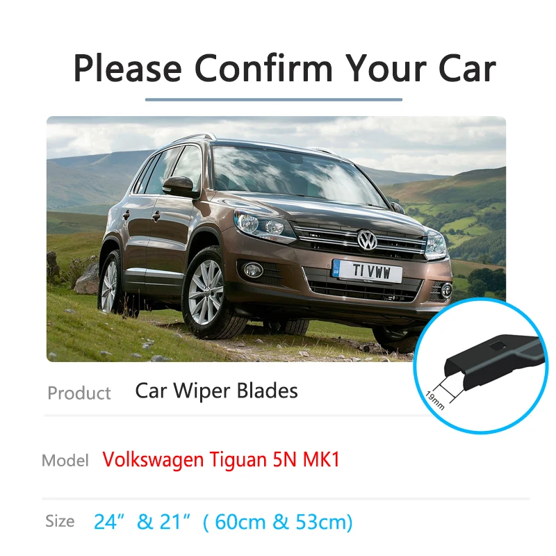 For Volkswagen Tiguan 5N MK1 2007 2008 2009 2010 2011 2012 2013 2014 2015 2016 Windshield Car Accessories Car Front Wiper Blades