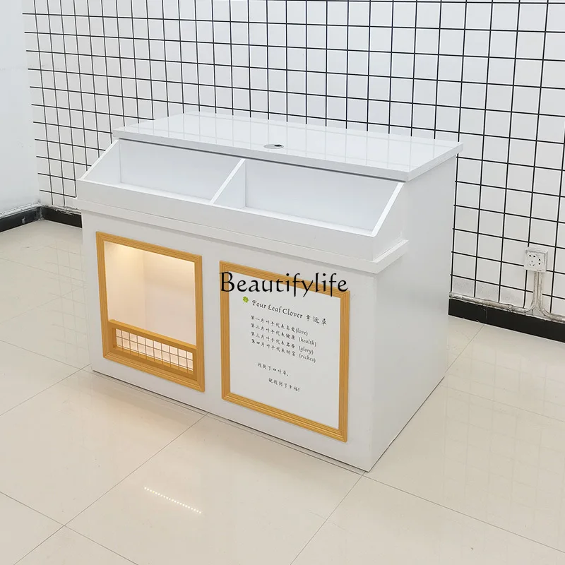 12Bakery Cashier Cake Shop Solid Wood Cashier Corner Cocktail Cabinet Simple Modern Marble