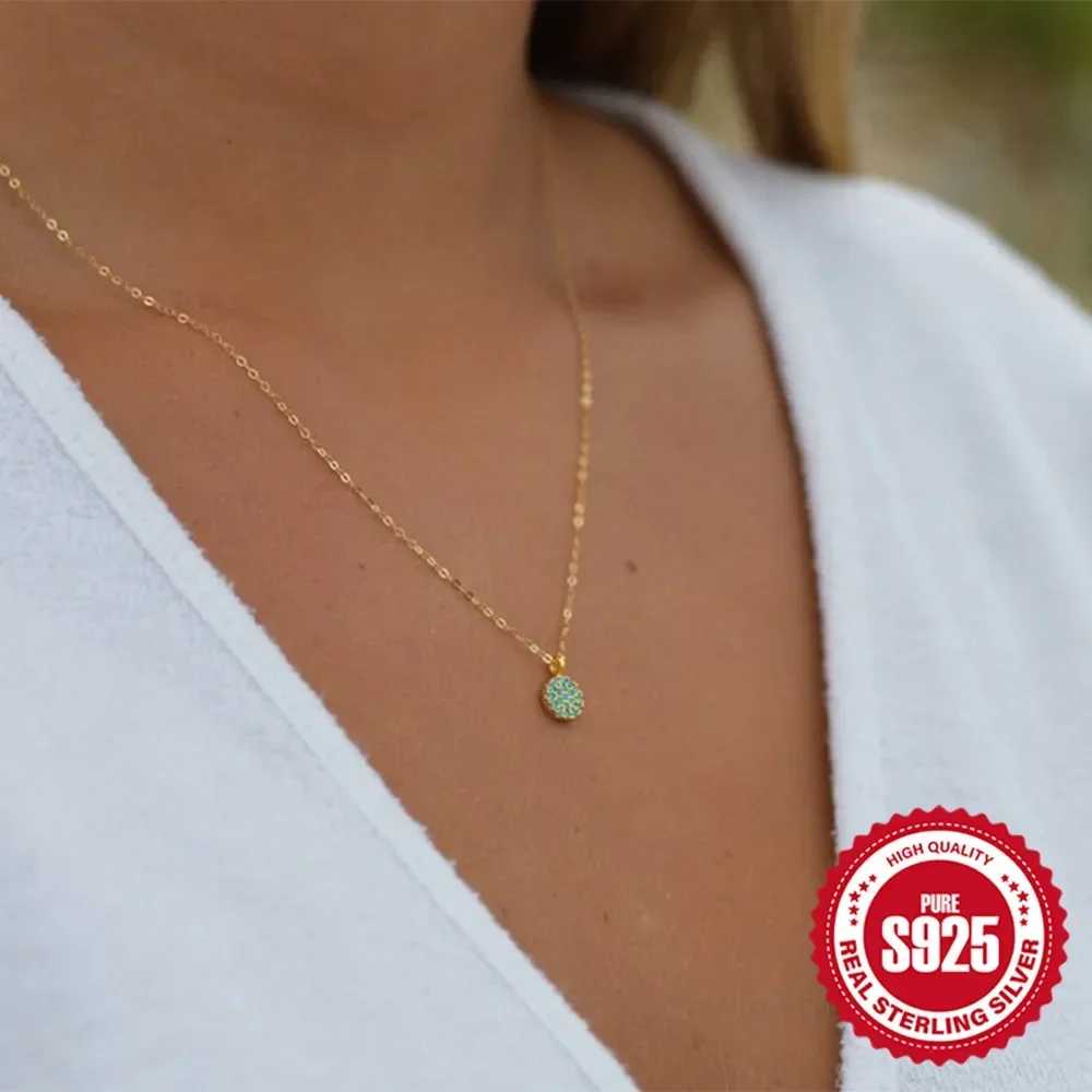 VAL-collar de piedra Natural de Color dorado de 18K para mujer, de Plata de Ley 925, cadena con colgante de mariposa turquesa, joyería de moda, regalos