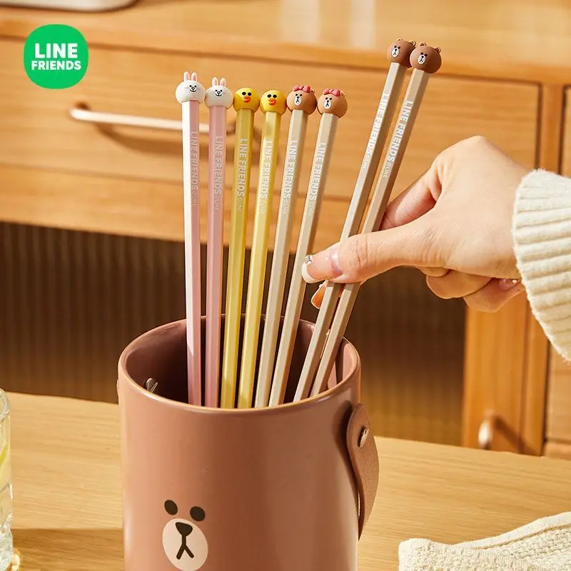 Line friends Brown Sally Choco Alloy Chopsticks High-value Cartoon Household Mildew-proof High-temperature Non-slip Chopsticks - view 4