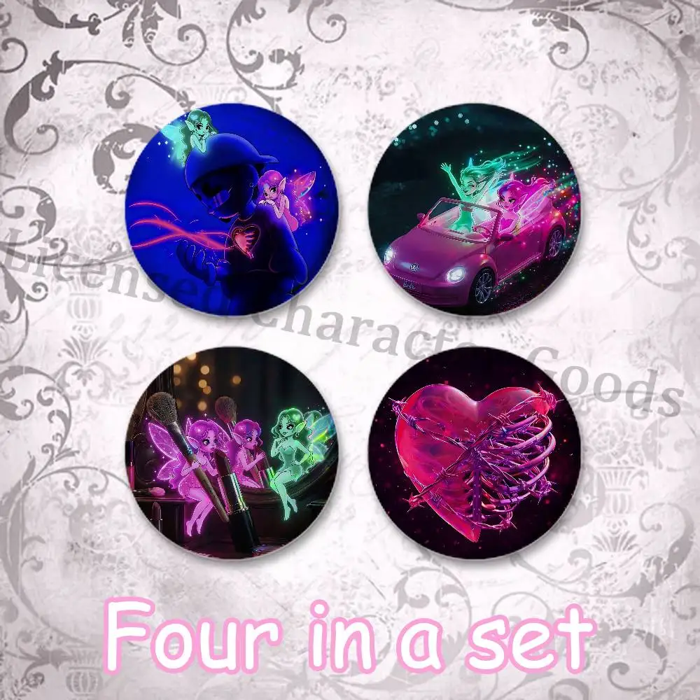 Por Si Manana No Esto O-Omar C-Courtz Custom Mini Pill Badge 25mm Button Pins 4-Piece Set 75mm Oversized Pin Badge 2.25 Inch