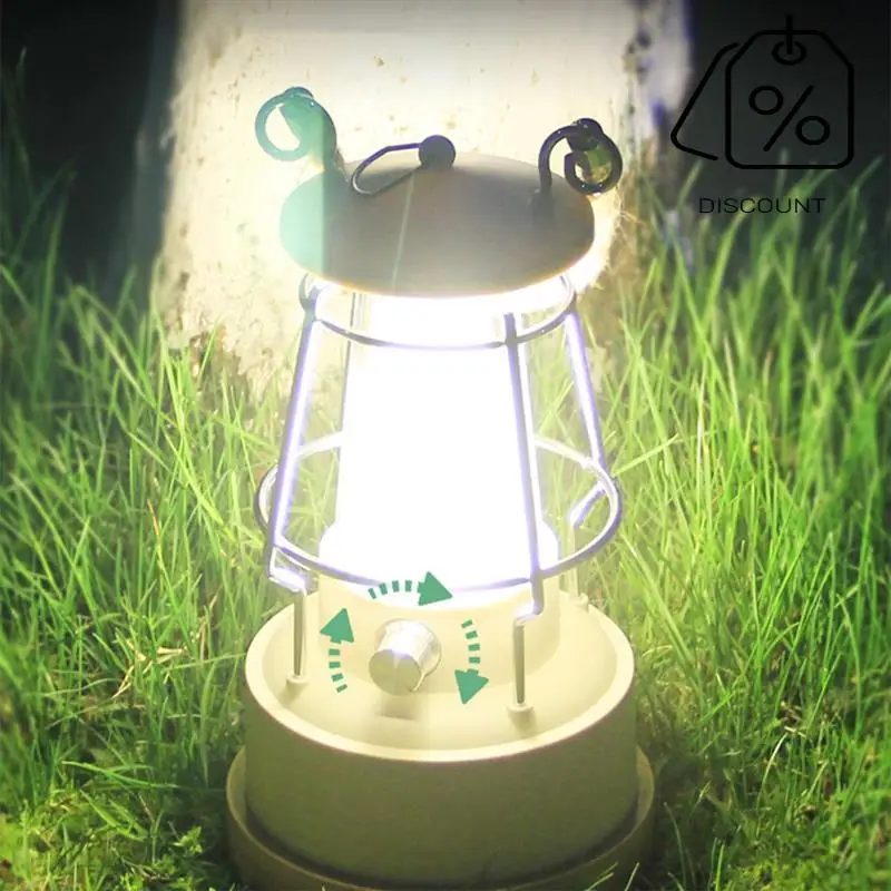 มัลติฟังก์ชั่น Retro Camping โคมไฟ Camping โคมไฟบรรยากาศ Stepless Dimming โคมไฟม้าชาร์จ Dual-Purpose-AT30