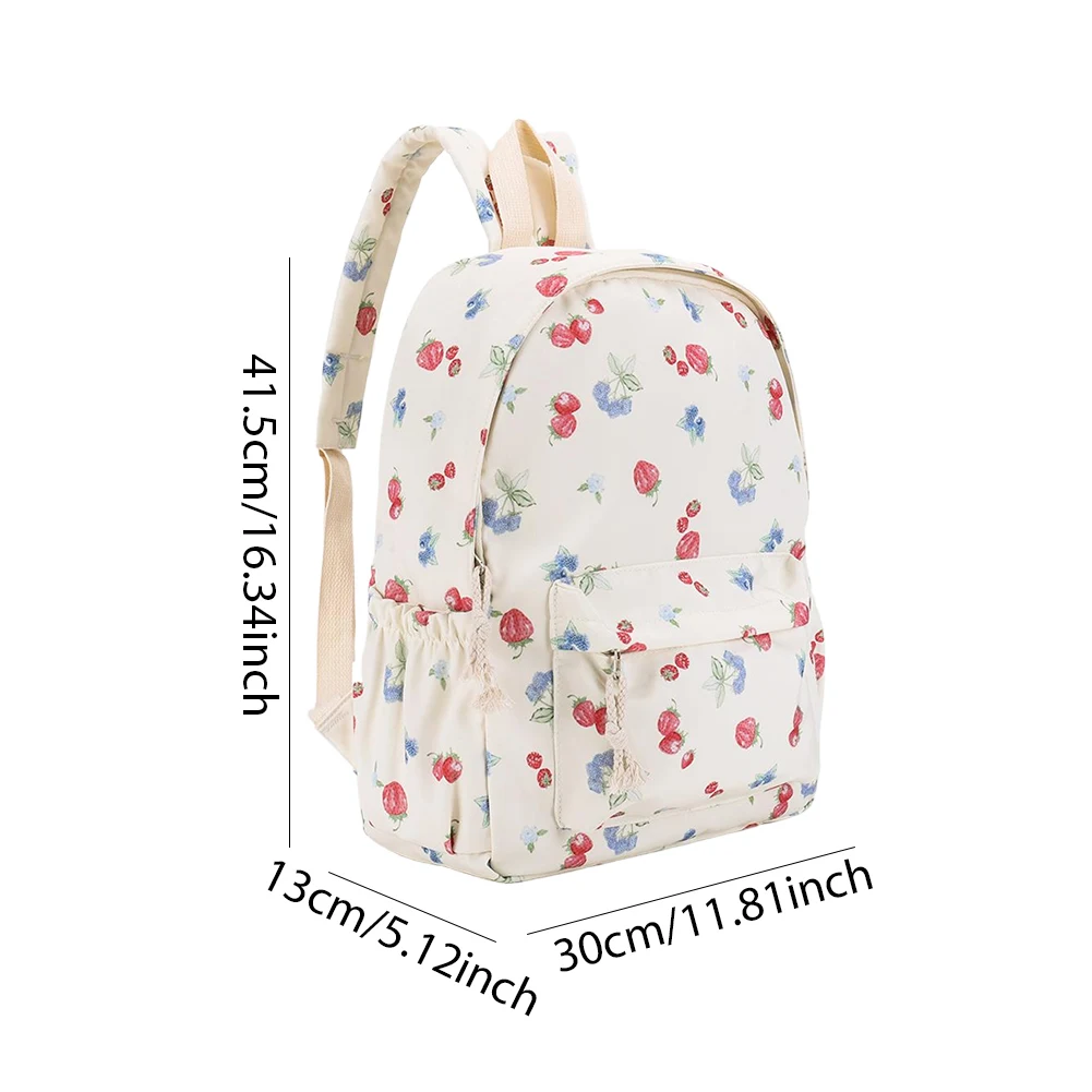 حقيبة ظهر مدرسية من القماش مطبوع عليها زهور للفتيات والنساء، حقيبة ظهر كاجوال للسفر للعمل والسفر والكلية المدرسية الثانوية #6