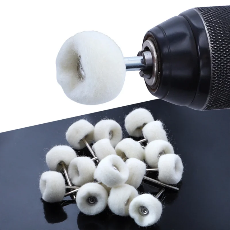 5/20/50Pcs Mini Wool Felt Polishing Buffing Round Wheel Brushes 3MM Shank for Grinder Rotary Tools Abrasive Brush Tools