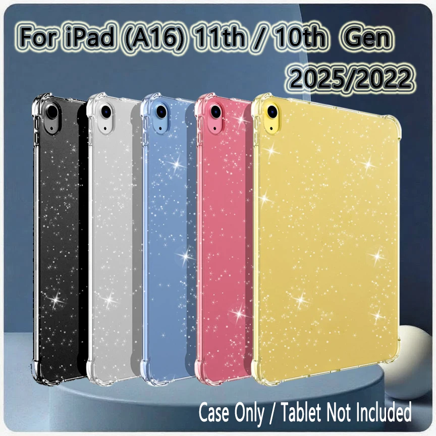 Glitzerhülle für iPad 11. Generation 2025 11 Zoll/10. Generation 2022 10.9 |   Leichtes, weiches TPU |   Kratzfeste, ultraklare Tablet-Hülle