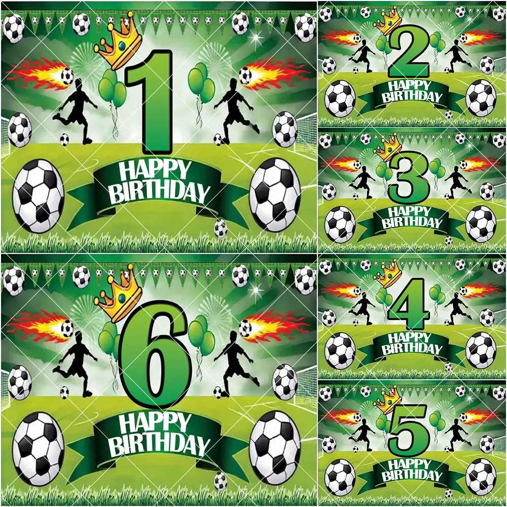 Fußball-Thema Stadion Grasland Fußball Junge 1-20. Geburtstag Party Dekoration Babyparty Fotografie Hintergrund Banner Requisiten