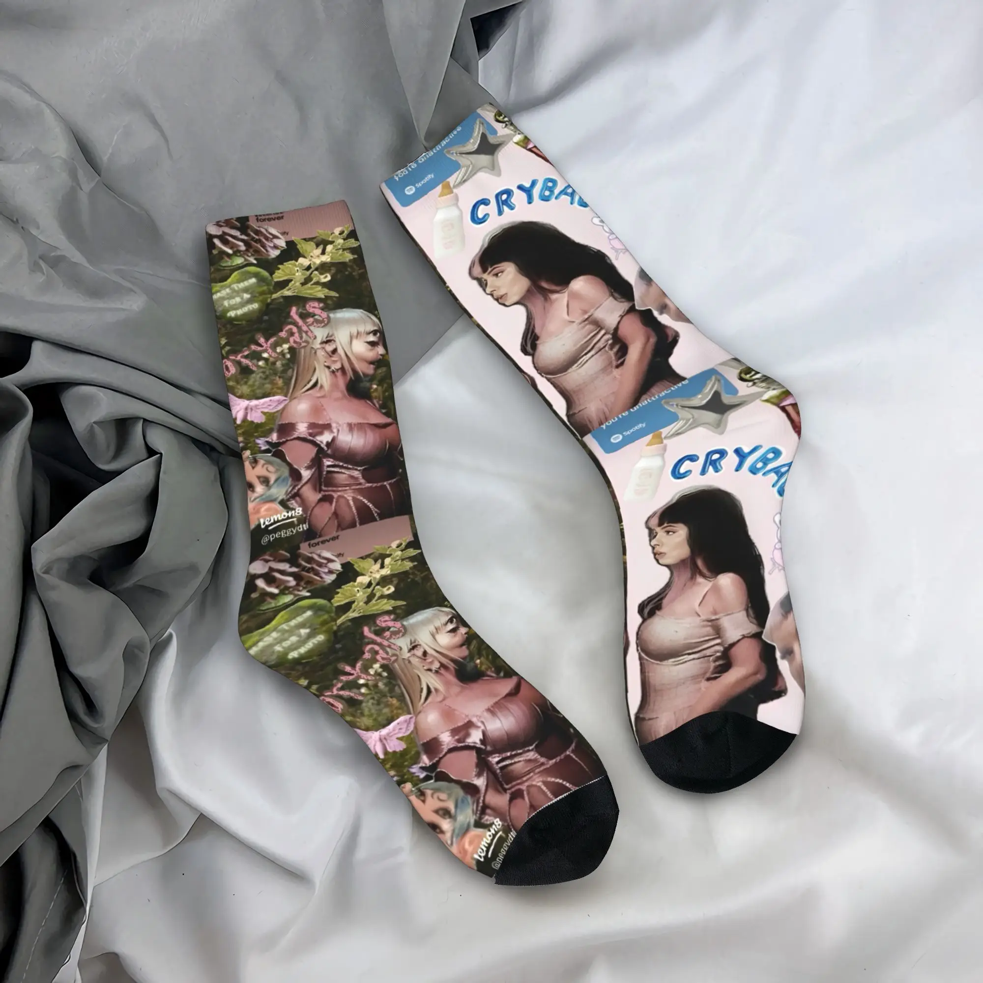 

Мужские носки унисекс, чулки с узором Melanie Martinez, мягкие носки против пота, осенние корейские носки для бега с принтом