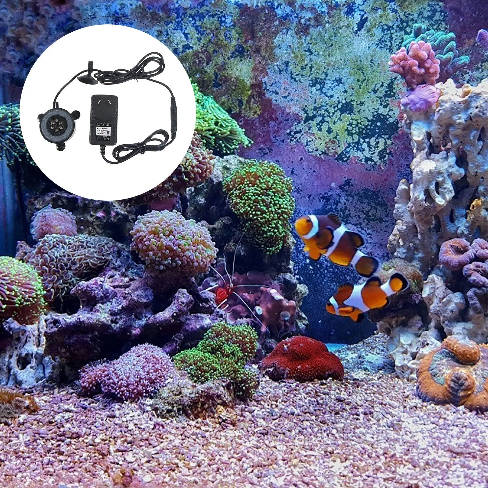 

Светодиодный подводный светильник для аквариума, круглый, с пузырьками, вилка AU, высококачественные светодиодные элементы, крепление на присоске, декоративный