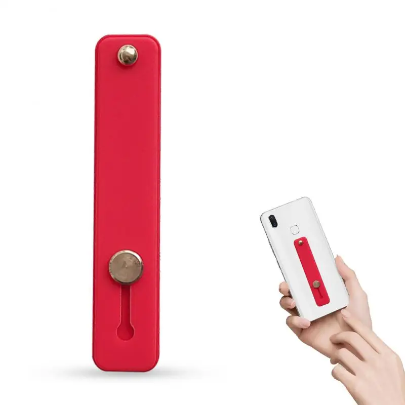 Soporte Universal para teléfono con banda para la muñeca para iPhone, soporte para teléfono móvil con agarre para el dedo para Samsung, Huawei, soporte de enchufe adhesivo con empuje hacia atrás