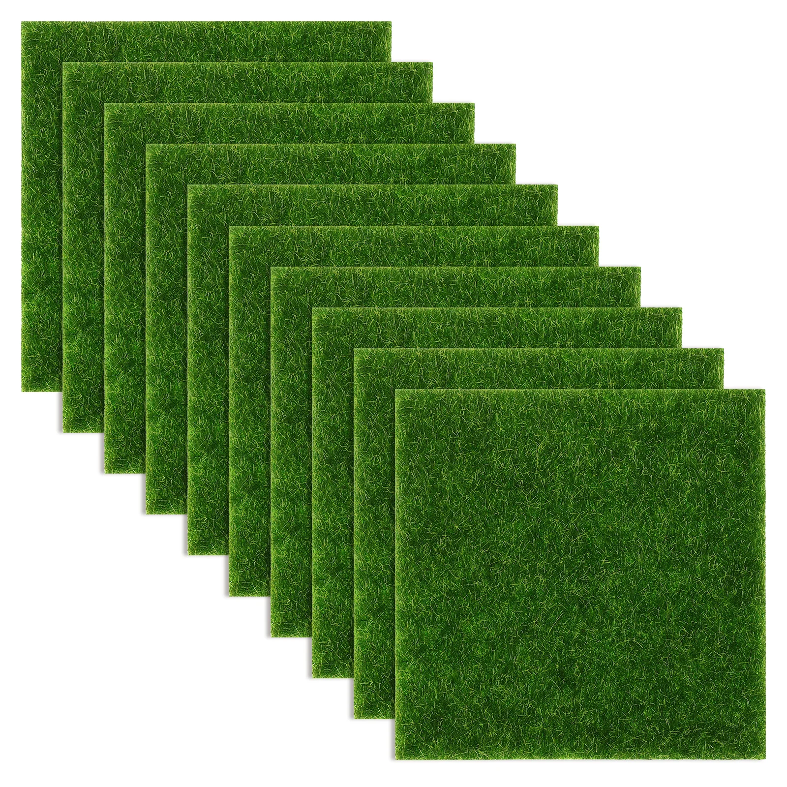 

10 Pcs Artificial Fake Moss Dollhouse Building Supplies Chemical Fiber Emulated Grass