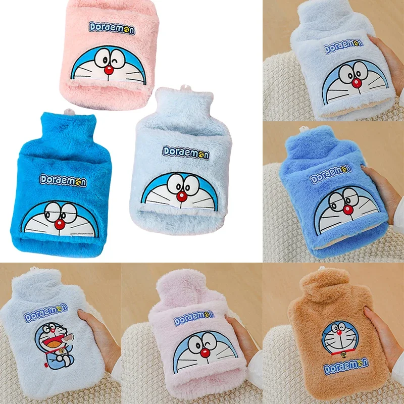 Doraemon bolso cálido Anime felpa botella de agua caliente relleno pequeño portátil estudiante calentador de manos lindo bolsa de agua caliente regalo de cumpleaños