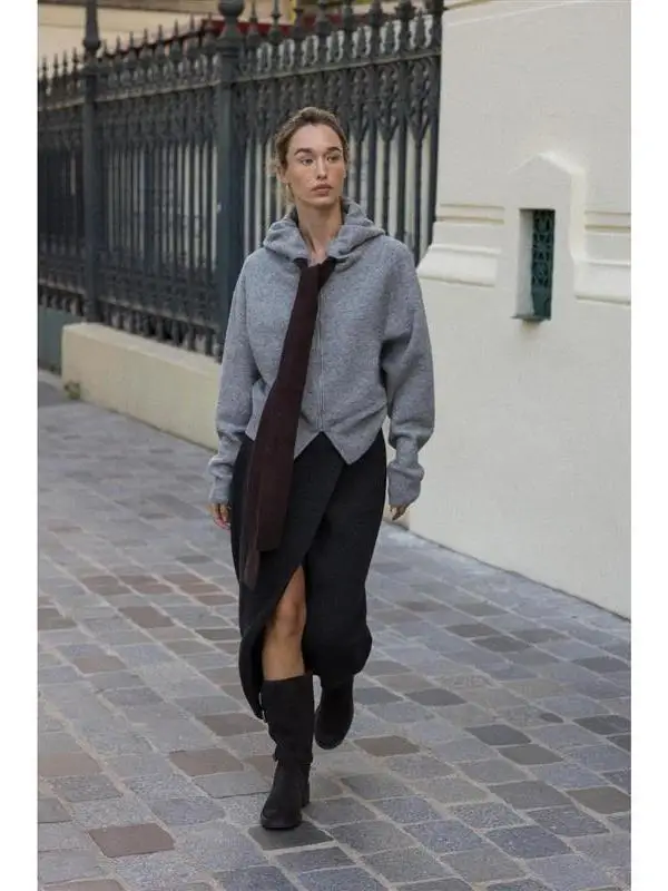 

Casual Knitted Top Color Blo Knot Decoration Splicing Early Autumn Leisure Romantic Sle Women's Faion Sweater