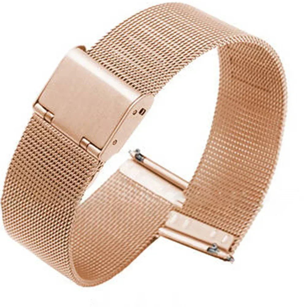 Single Clasp สาย Milanese Milanese Loop Part Quick Fit Quick Release Switch 12-22 มม. สร้อยข้อมือสแตนเลส Breathable