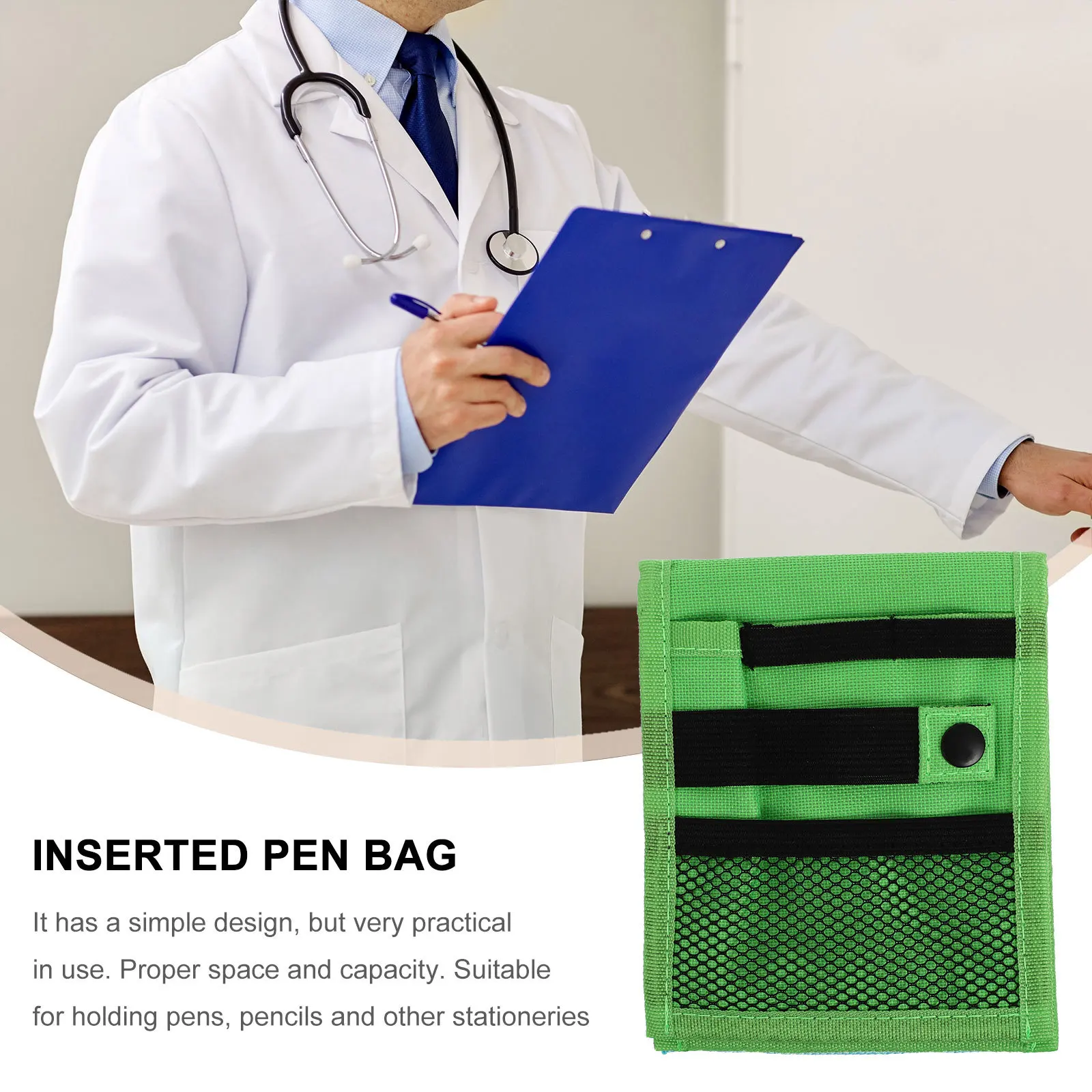 

1pc Clear Pencil Bag Tool Kit Nurse Supplies Pocket Organizer Inserted Pen Storage Bag For Doctor Daily Use Stationery