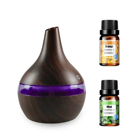 مرطب USB محمول سعة 300 مل وموزع عطري للمنزل والمكتب والسفر - تصميم مدمج مع الزيوت العطرية للاسترخاء