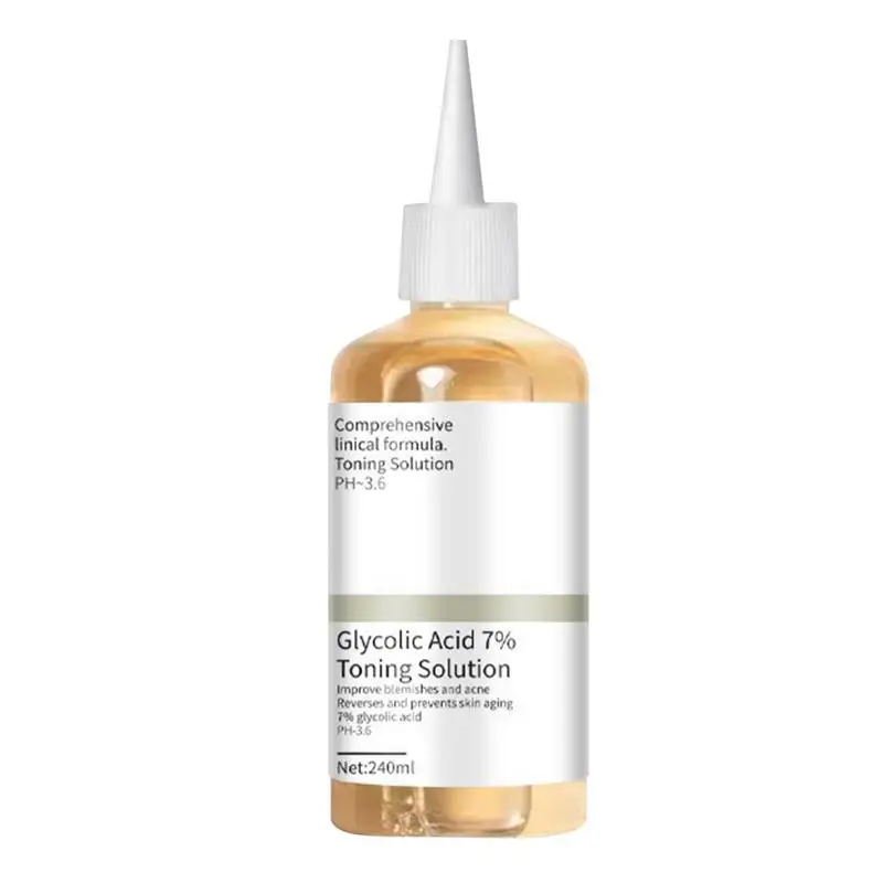 240ml Glycolic Acid 7% Toning Solution To Remove Acne and Moisturize Skin Rejuvenating Lotion Gentle Smoothing Toning Solution