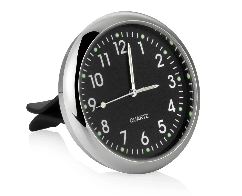 Car Clock Ornament Car Air Vent Clock Mini Quartz Watch Automotive Vent Clip-on Timepiece Auto Interior Decoration Accessories