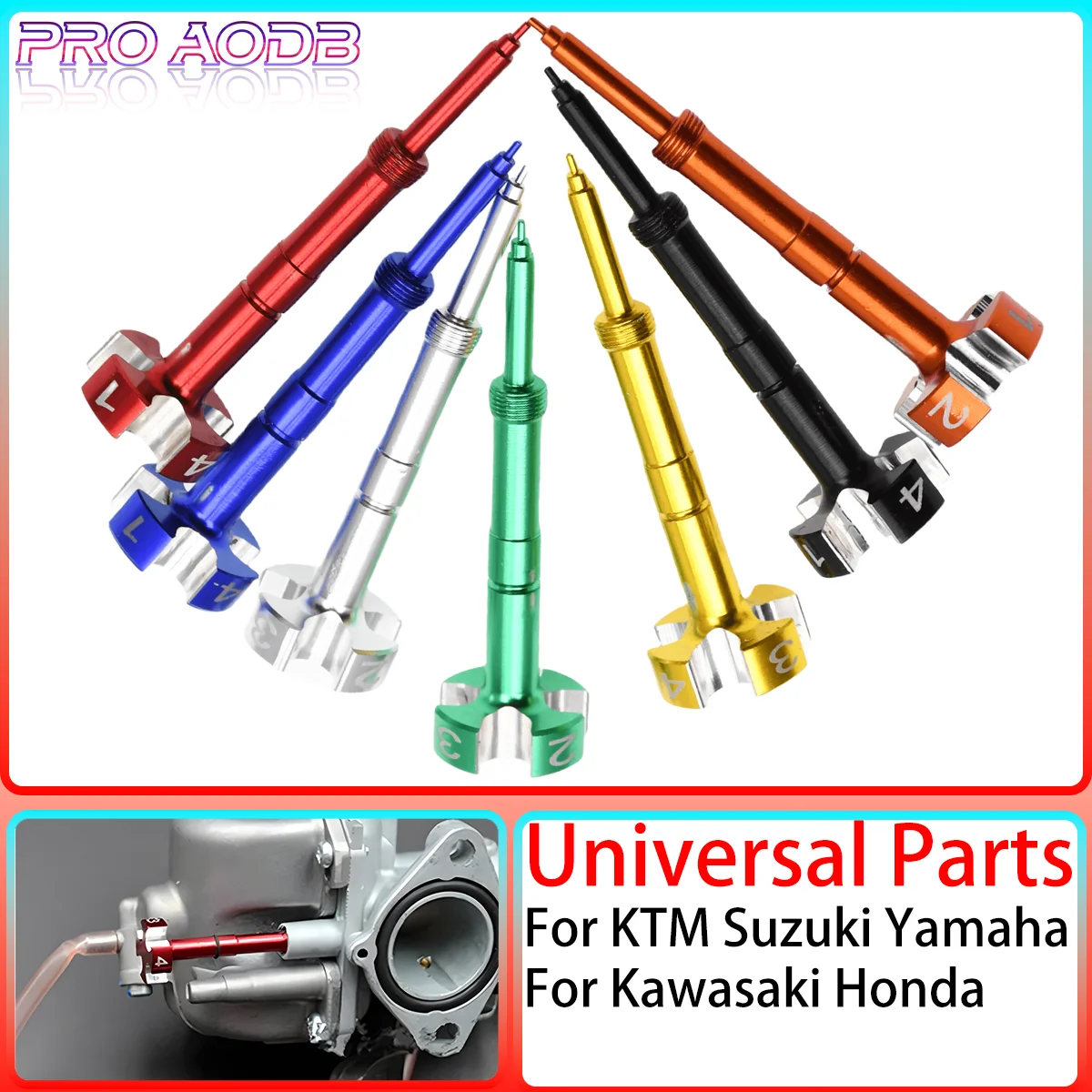 

For KTM Honda Yamaha Kawasaki Suzuki CRF TRX YZF WR WRF KLX KX RMZ 250 450 525 4 StrokeCarburetor Easy Air Fuel Mixing Screws