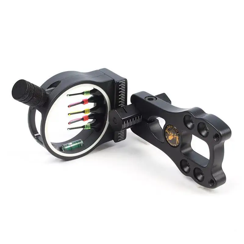 Adjustable 5 Pin Bow Sight Fiber Fully Assembled CNC Machined Archery Hunting Target With Light For Outdoor Tactical TP1550