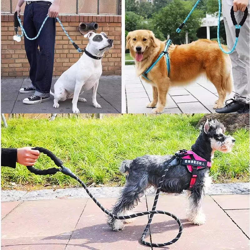 Strong Dog Leash Reflective Leash For Big Small Medium Dog Leash Drag Pull Tow Golden Retriever Pet Leashes