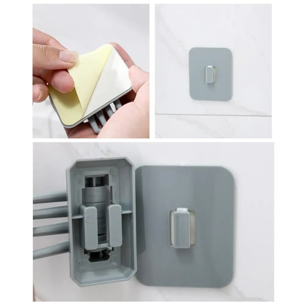 Kitchen Bathroom Wall Mount Self Adhesive Hooks Rotary Towel Sundries Hanger Wall-Mounted Shelf Sundries Organizer