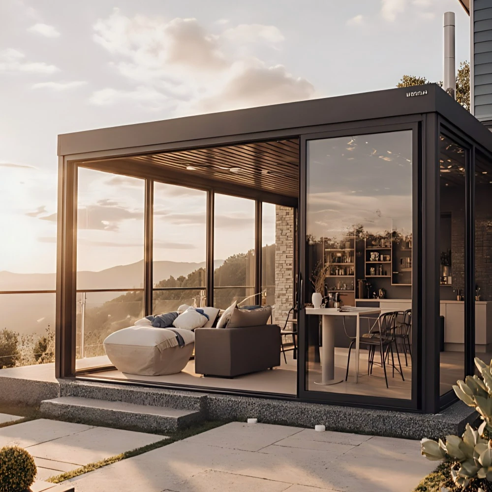 3x4 3x5 3x6 Patio Garden Gazebo Opening Louvered Pergola Top Cover Waterproof Automatic Aluminum Retractable Outdoor Pergolas