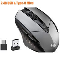 2.4G USB & Type-C Wireless Mouse 500mAh Ergonomic Rechargeable Office Home Silent Mice for Laptop Desktop Computer Mac Android