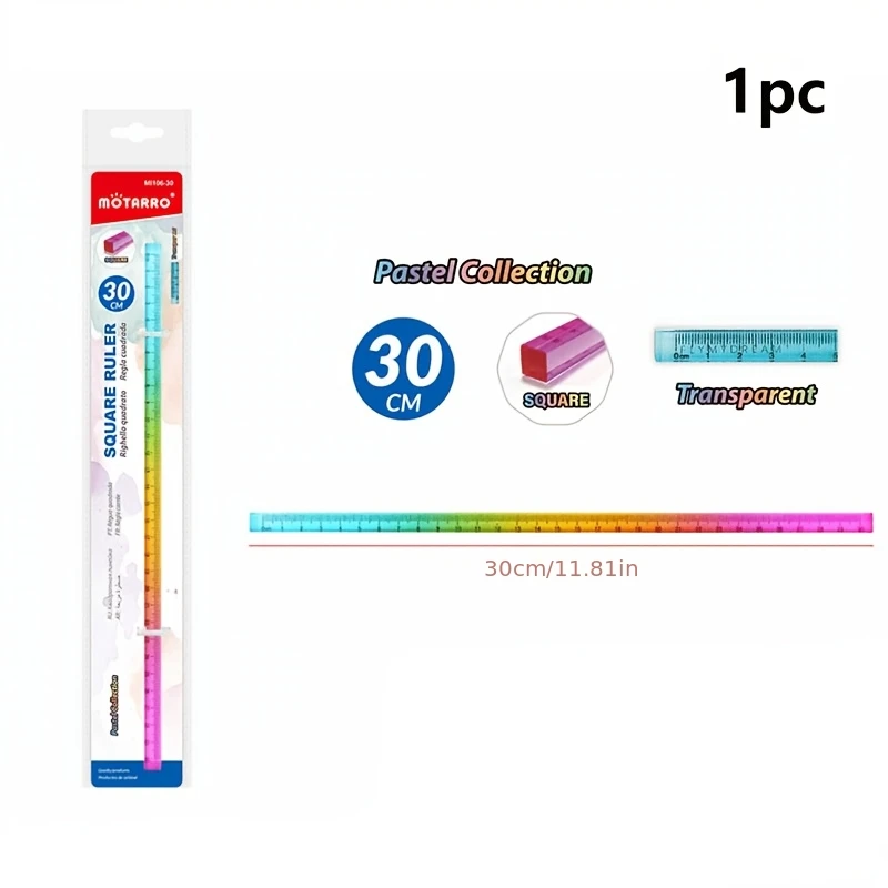 1PCS Colorful Ruler And Cube - Multifunctional Geometric Drawing Tools, Math Learning Stationery, Drawing And Measuring Supplies